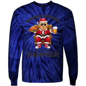 Trump Winner Winner Turkey Dinner Funny Trump Christmas Xmas Tie-Dye Long Sleeve Shirt