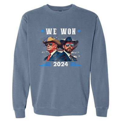 Trump We Won Wins Inauguration 47 Us President 2025 Election Garment-Dyed Sweatshirt