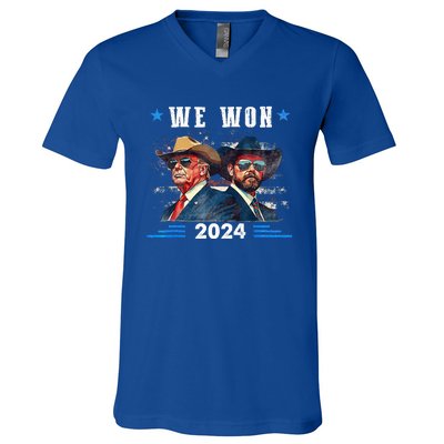 Trump We Won Wins Inauguration 47 Us President 2025 Election V-Neck T-Shirt