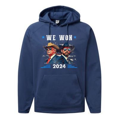 Trump We Won Wins Inauguration 47 Us President 2025 Election Performance Fleece Hoodie