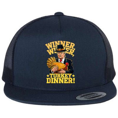 Trump Winner Winner Turkey Dinner Flat Bill Trucker Hat