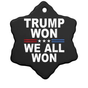 Trump Won We All Won 2024 Usa Flag Trump Won Ceramic Star Ornament