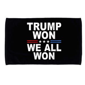 Trump Won We All Won 2024 Usa Flag Trump Won Microfiber Hand Towel