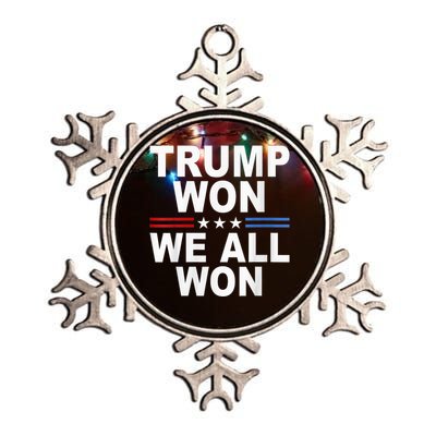 Trump Won We All Won 2024 Usa Flag Trump Won Metallic Star Ornament