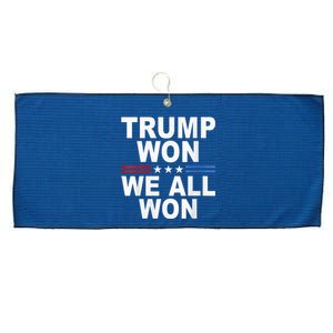 Trump Won We All Won 2024 Usa Flag Trump Won Large Microfiber Waffle Golf Towel