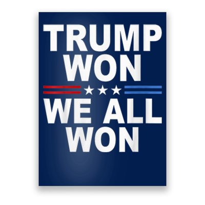 Trump Won We All Won 2024 Usa Flag Trump Won Poster