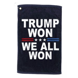 Trump Won We All Won 2024 Usa Flag Trump Won Platinum Collection Golf Towel