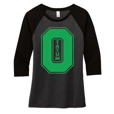 Tatum Who Wears Number 0 Green Is Incredibly Brilliant Women's Tri-Blend 3/4-Sleeve Raglan Shirt