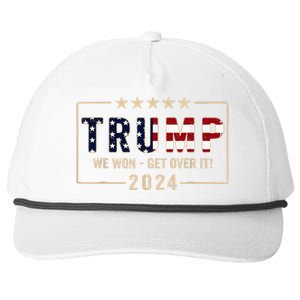 Trump We Won Get Over It 2024 President 47th Of White House Snapback Five-Panel Rope Hat