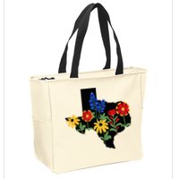 Texas Wildflowers With Bluebonnets Zip Tote Bag