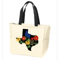 Texas Wildflowers With Bluebonnets Zip Tote Bag