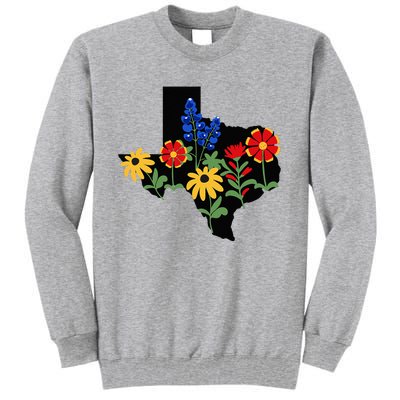 Texas Wildflowers With Bluebonnets Tall Sweatshirt