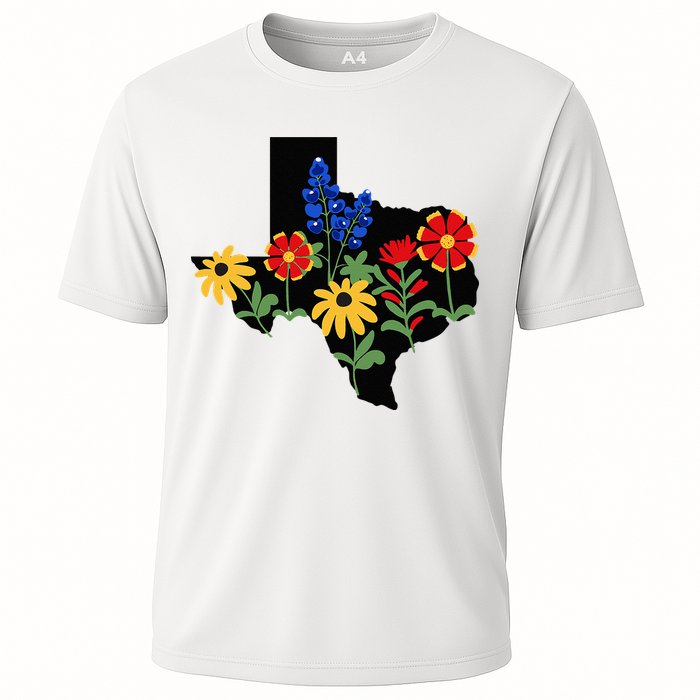 Texas Wildflowers With Bluebonnets Cooling Performance Crew T-Shirt