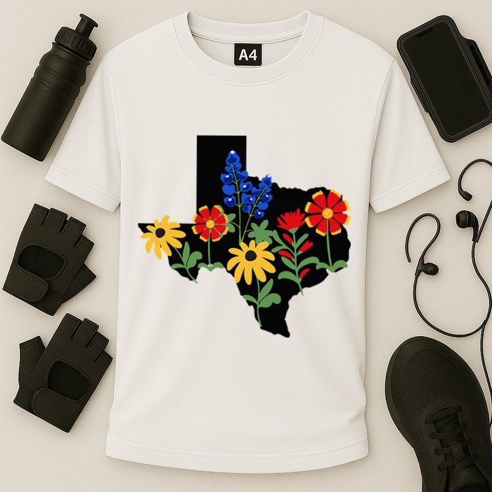 Texas Wildflowers With Bluebonnets Cooling Performance Crew T-Shirt