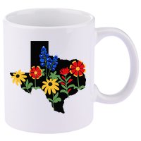 Texas Wildflowers With Bluebonnets 11oz C Handle Ceramic Mug