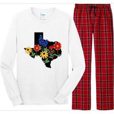 Texas Wildflowers With Bluebonnets Long Sleeve Pajama Set