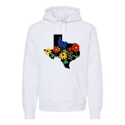 Texas Wildflowers With Bluebonnets Premium Hoodie