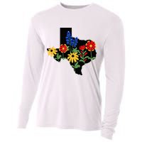 Texas Wildflowers With Bluebonnets Cooling Performance Long Sleeve Crew