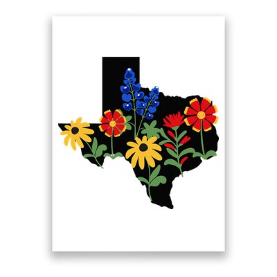 Texas Wildflowers With Bluebonnets Poster