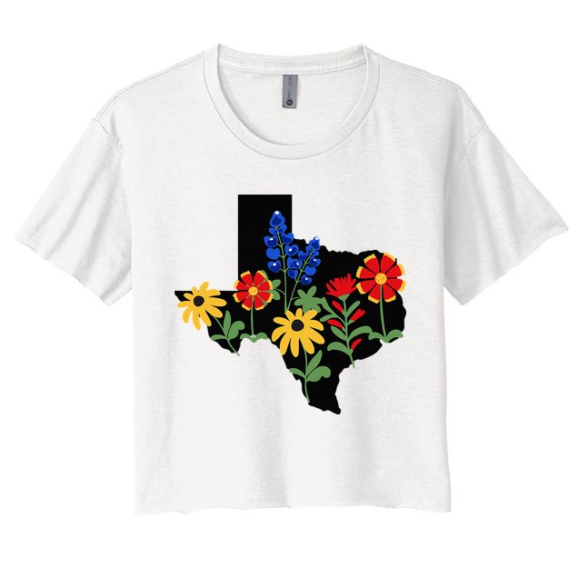 Texas Wildflowers With Bluebonnets Crop Top