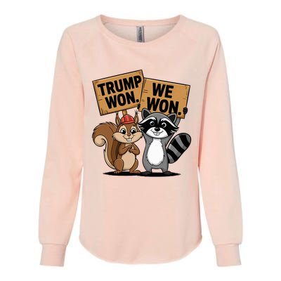 Trump Won We Won Peanut Squirrel & Fred Raccoo 2024 Womens California Wash Sweatshirt