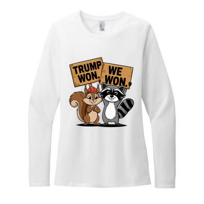 Trump Won We Won Peanut Squirrel & Fred Raccoo 2024 Womens CVC Long Sleeve Shirt