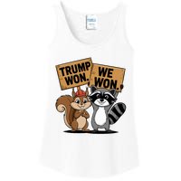 Trump Won We Won Peanut Squirrel & Fred Raccoo 2024 Ladies Essential Tank