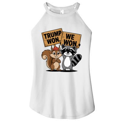 Trump Won We Won Peanut Squirrel & Fred Raccoo 2024 Women's Perfect Tri Rocker Tank