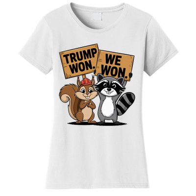 Trump Won We Won Peanut Squirrel & Fred Raccoo 2024 Women's T-Shirt