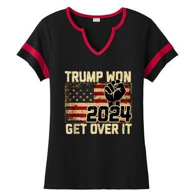 Trump We Won Wins Inauguration 47 Us President 2025 Election Ladies Halftime Notch Neck Tee