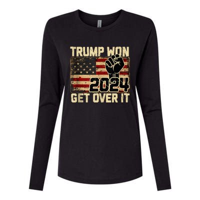 Trump We Won Wins Inauguration 47 Us President 2025 Election Womens Cotton Relaxed Long Sleeve T-Shirt