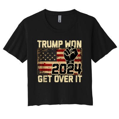 Trump We Won Wins Inauguration 47 Us President 2025 Election Women's Crop Top Tee