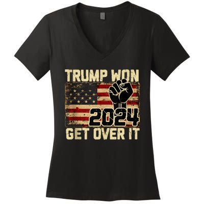 Trump We Won Wins Inauguration 47 Us President 2025 Election Women's V-Neck T-Shirt