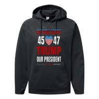 Trump We Won Again 2024 Wins Victory President 45 47 Performance Fleece Hoodie