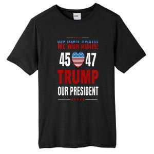 Trump We Won Again 2024 Wins Victory President 45 47 Tall Fusion ChromaSoft Performance T-Shirt