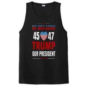 Trump We Won Again 2024 Wins Victory President 45 47 PosiCharge Competitor Tank