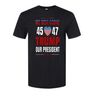 Trump We Won Again 2024 Wins Victory President 45 47 Softstyle CVC T-Shirt