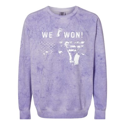 Trump We Won Wins Inauguration 47 Us President 2025 Election Colorblast Crewneck Sweatshirt