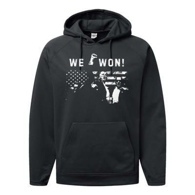 Trump We Won Wins Inauguration 47 Us President 2025 Election Performance Fleece Hoodie