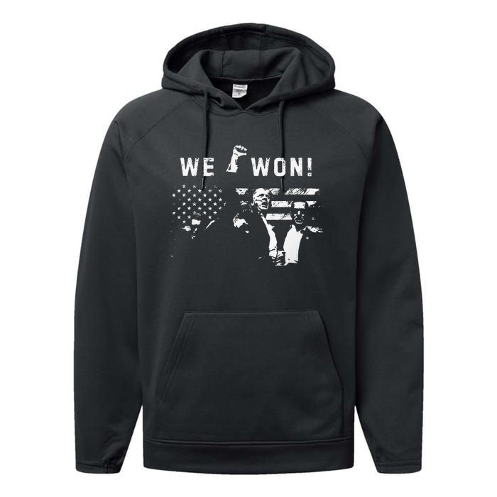 Trump We Won Wins Inauguration 47 Us President 2025 Election Performance Fleece Hoodie