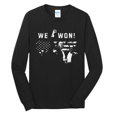 Trump We Won Wins Inauguration 47 Us President 2025 Election Tall Long Sleeve T-Shirt