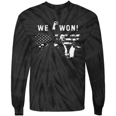 Trump We Won Wins Inauguration 47 Us President 2025 Election Tie-Dye Long Sleeve Shirt