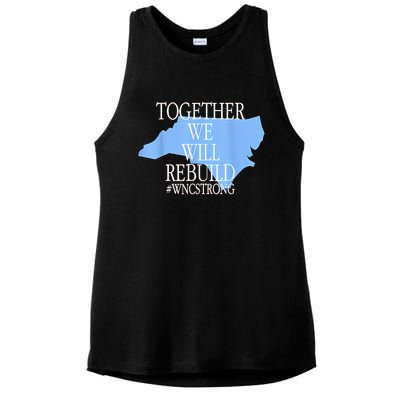 Together We Will Rebuild Wnc Strong Ladies PosiCharge Tri-Blend Wicking Tank