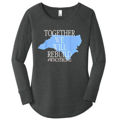 Together We Will Rebuild Wnc Strong Women's Perfect Tri Tunic Long Sleeve Shirt