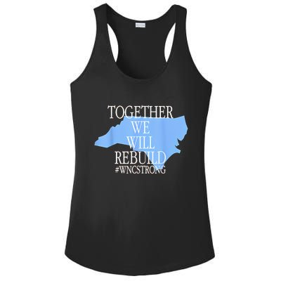 Together We Will Rebuild Wnc Strong Ladies PosiCharge Competitor Racerback Tank