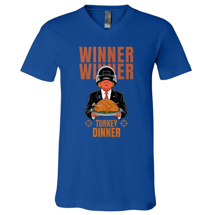 Trump Winner Winner Turkey Dinner Thanksgiving V-Neck T-Shirt