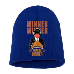 Trump Winner Winner Turkey Dinner Thanksgiving Short Acrylic Beanie