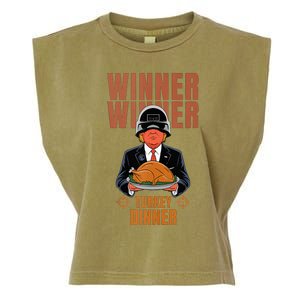 Trump Winner Winner Turkey Dinner Thanksgiving Garment-Dyed Women's Muscle Tee