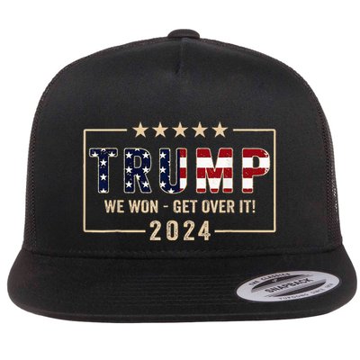 Trump We Won Get Over It 2024 President 47th Of White House Flatbill Hat