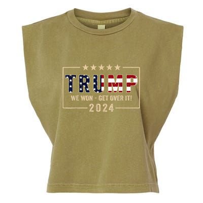 Trump We Won Get Over It 2024 President 47th Of White House Garment-Dyed Women's Muscle Tee